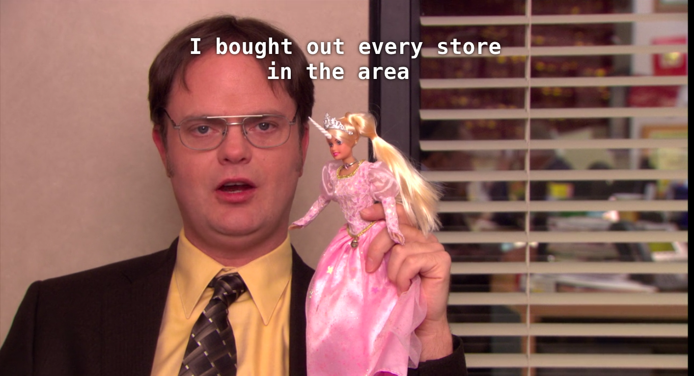 The Office:Dwight: "I bought out every store in the area"(S5E11) Blank Meme Template