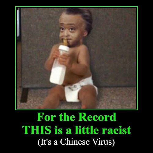 For the Record THIS is a little racist | For the Record THIS is a little racist | (It's a Chinese Virus) | image tagged in funny,demotivationals,al sharpton,racist,race baiter,chinese virus | made w/ Imgflip demotivational maker