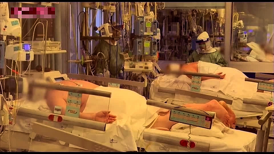 High Quality Coronavirus COVID intensive care unit with ventilators Blank Meme Template