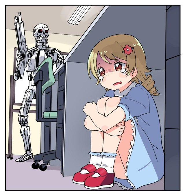 Terminator Seeks Girl Blank Meme Template