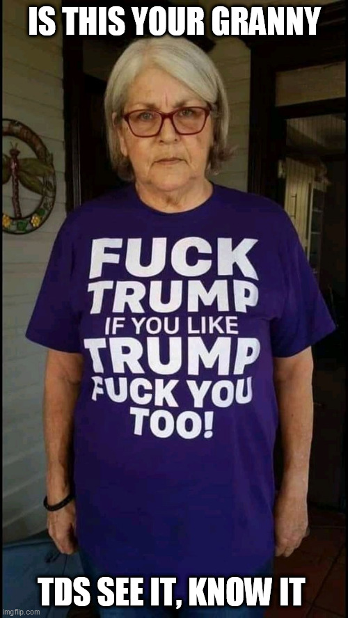 TDS | IS THIS YOUR GRANNY; TDS SEE IT, KNOW IT | image tagged in tds | made w/ Imgflip meme maker