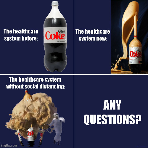 image tagged in social distancing,covid-19,quarantine,healthcare,mentos,diet coke | made w/ Imgflip meme maker