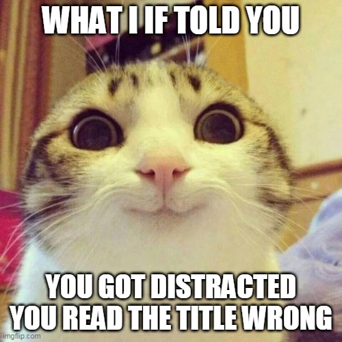 Smiling Cat Meme | WHAT I IF TOLD YOU; YOU GOT DISTRACTED YOU READ THE TITLE WRONG | image tagged in memes,smiling cat | made w/ Imgflip meme maker