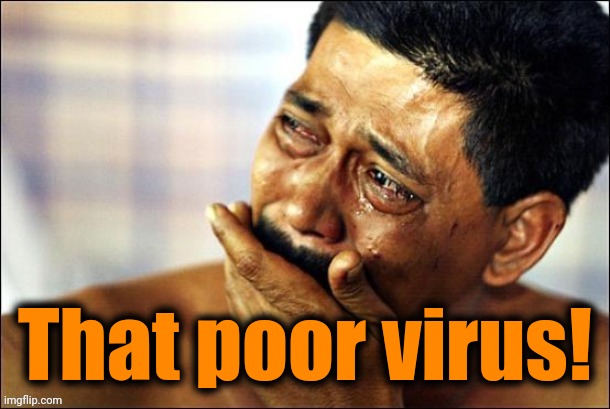 Crying | That poor virus! | image tagged in crying | made w/ Imgflip meme maker