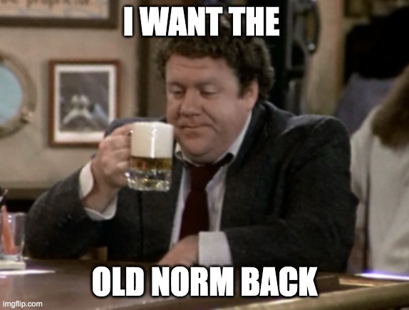 I want the old Norm back | I WANT THE; OLD NORM BACK | image tagged in i want the old norm back | made w/ Imgflip meme maker