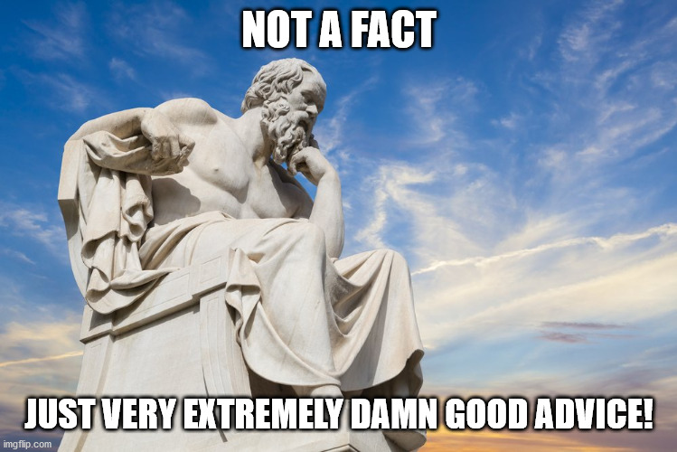 Philosophy | NOT A FACT JUST VERY EXTREMELY DAMN GOOD ADVICE! | image tagged in philosophy | made w/ Imgflip meme maker