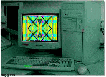 Trippy Computer | image tagged in gifs,drugs,gaming | made w/ Imgflip video-to-gif maker