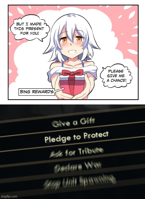 WE NEED TO PROTECC THIS PRECIOUS LITTLE CINNAMON ROLL PLEASE DON'T BULLY BING SHE'S JUST TRYING TO DO HER BEST | image tagged in memes,funny,pledge to protect,anime,bing,comics/cartoons | made w/ Imgflip meme maker