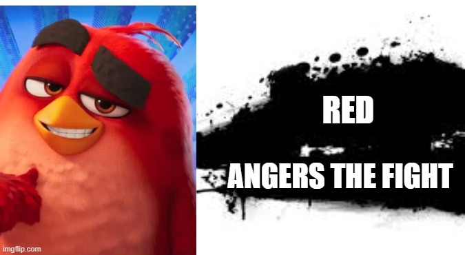 Super Smash Bros. SPLASH CARD | RED; ANGERS THE FIGHT | image tagged in super smash bros splash card | made w/ Imgflip meme maker