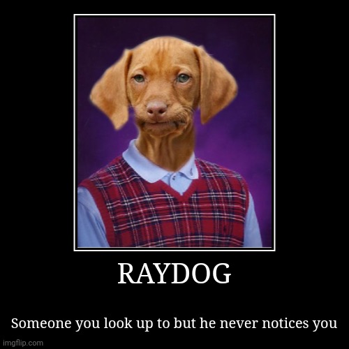 Yeah, if you cant tell, not a raydog fan | image tagged in funny,demotivationals,raydog | made w/ Imgflip demotivational maker