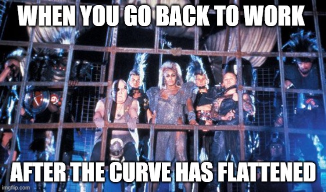 Thunderdome | WHEN YOU GO BACK TO WORK; AFTER THE CURVE HAS FLATTENED | image tagged in thunderdome | made w/ Imgflip meme maker