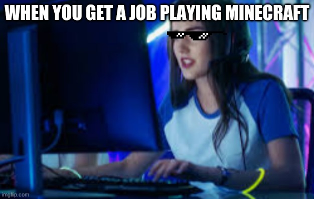 Job Paradice | WHEN YOU GET A JOB PLAYING MINECRAFT | image tagged in memes | made w/ Imgflip meme maker