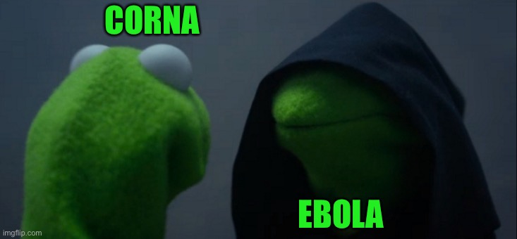 Evil Kermit Meme | CORNA; EBOLA | image tagged in memes,evil kermit | made w/ Imgflip meme maker
