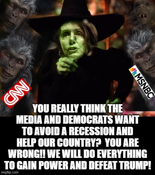 You Really Think The Media and Democrats Want To Avoid A Recession and Help Our Country? | image tagged in cnn fake news,nancy pelosi,msnbc,democrats | made w/ Imgflip meme maker