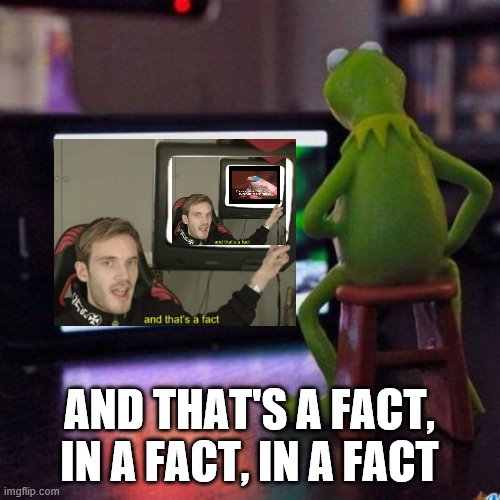 kermit tv | AND THAT'S A FACT, IN A FACT, IN A FACT | image tagged in kermit tv | made w/ Imgflip meme maker