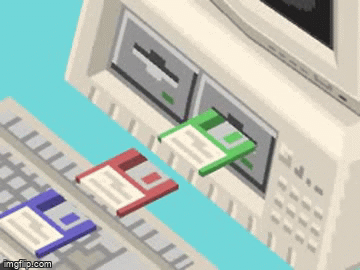 Floppy Disk On Nom Nom | image tagged in gifs,internet | made w/ Imgflip video-to-gif maker