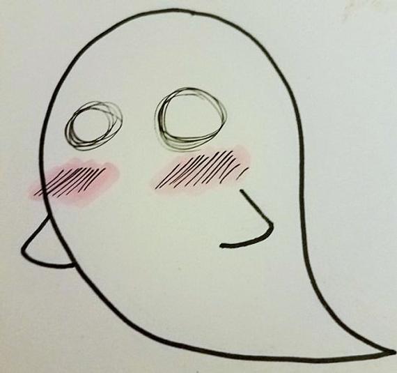 High Quality Blushing Ghost Blank Meme Template