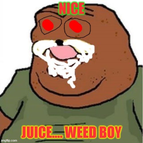NICE; JUICE.... WEED BOY | image tagged in imgflip users | made w/ Imgflip meme maker
