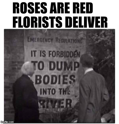 ROSES ARE RED      
FLORISTS DELIVER | made w/ Imgflip meme maker