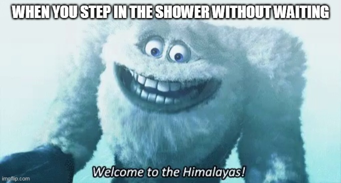 WHEN YOU STEP IN THE SHOWER WITHOUT WAITING | made w/ Imgflip meme maker