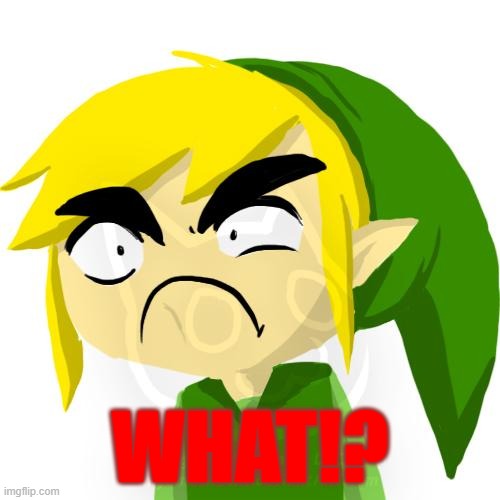 irritated Link | WHAT!? | image tagged in link,whats the link,sauce,whats the sauce | made w/ Imgflip meme maker