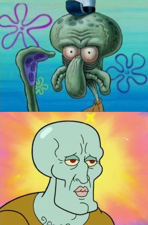 Squidward After/Before Blank Meme Template