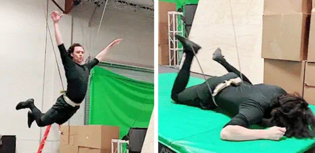 Tom Hiddleston flying and falling Blank Meme Template