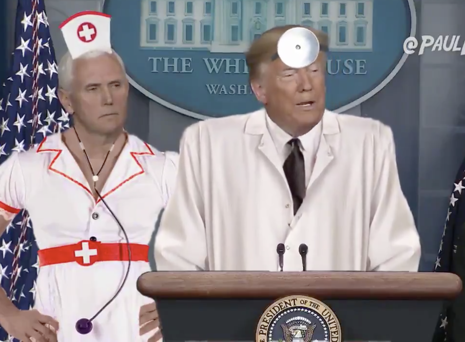 High Quality Dr. Trump & Nurse Pence Blank Meme Template