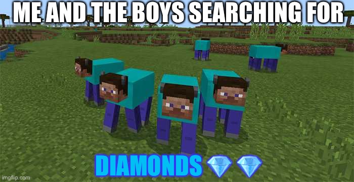 me and the boys | ME AND THE BOYS SEARCHING FOR; DIAMONDS 💎 💎 | image tagged in me and the boys | made w/ Imgflip meme maker