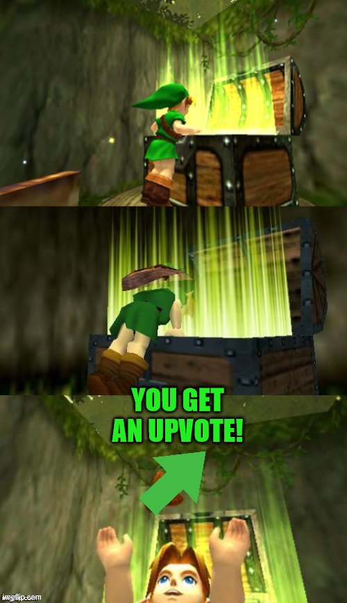 Link Gets Item | YOU GET AN UPVOTE! | image tagged in link gets item | made w/ Imgflip meme maker