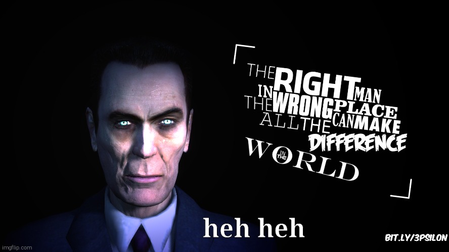 G-Man from Half-Life | heh heh | image tagged in g-man from half-life | made w/ Imgflip meme maker