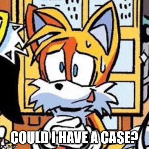 confused tails | COULD I HAVE A CASE? | image tagged in confused tails | made w/ Imgflip meme maker