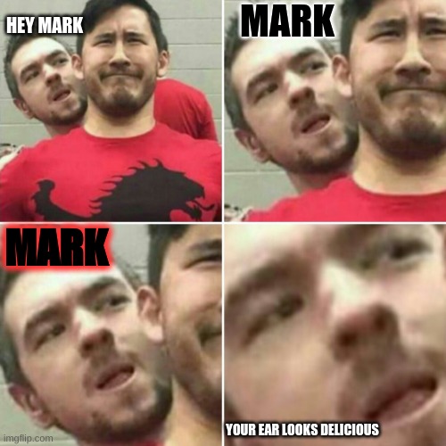 Markiplier Stalker | MARK; HEY MARK; MARK; YOUR EAR LOOKS DELICIOUS | image tagged in markiplier stalker | made w/ Imgflip meme maker