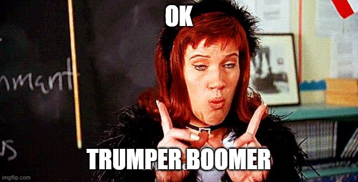 Ok boomer | OK; TRUMPER BOOMER | image tagged in ok boomer | made w/ Imgflip meme maker