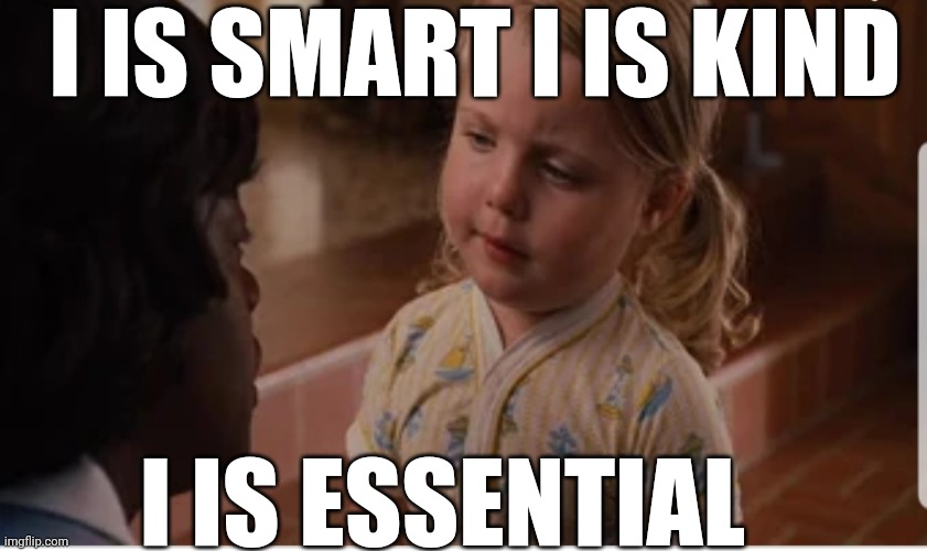 I IS SMART I IS KIND; I IS ESSENTIAL | image tagged in funny,funny memes | made w/ Imgflip meme maker