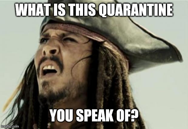 confused dafuq jack sparrow what | WHAT IS THIS QUARANTINE; YOU SPEAK OF? | image tagged in confused dafuq jack sparrow what | made w/ Imgflip meme maker