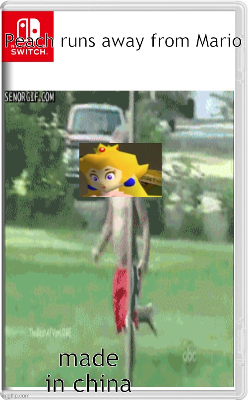 Sorry if this looks sh*#, It's my first one. | Peach runs away from Mario; made in china | made w/ Imgflip meme maker