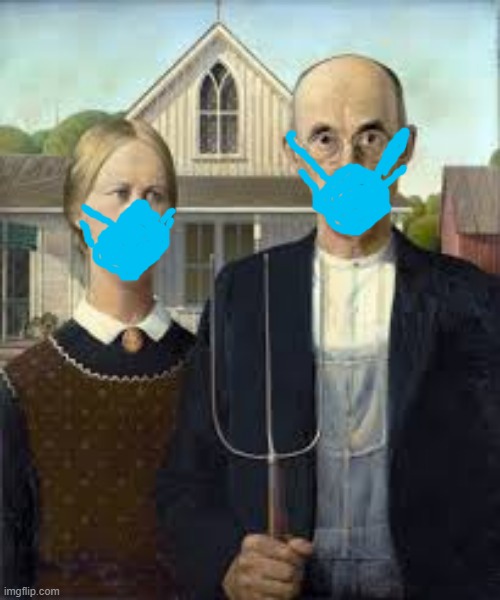 American gothic | image tagged in american gothic | made w/ Imgflip meme maker