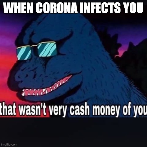 That wasnt very cash money of you | WHEN CORONA INFECTS YOU | image tagged in that wasnt very cash money of you | made w/ Imgflip meme maker