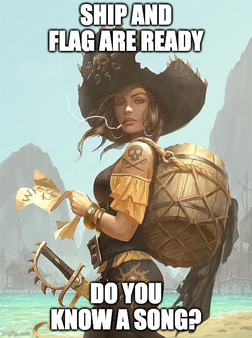 there is no space in our crew if you don't know a song. | SHIP AND FLAG ARE READY; DO YOU KNOW A SONG? | image tagged in pirate,rules,sailing,adventure | made w/ Imgflip meme maker
