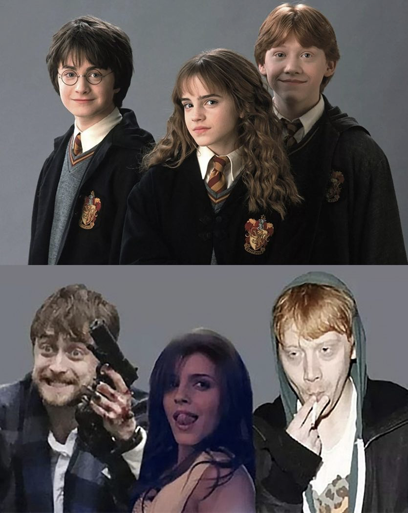 High Quality Harry Potter Hermiona Granger Ron Wesley Blank Meme Template