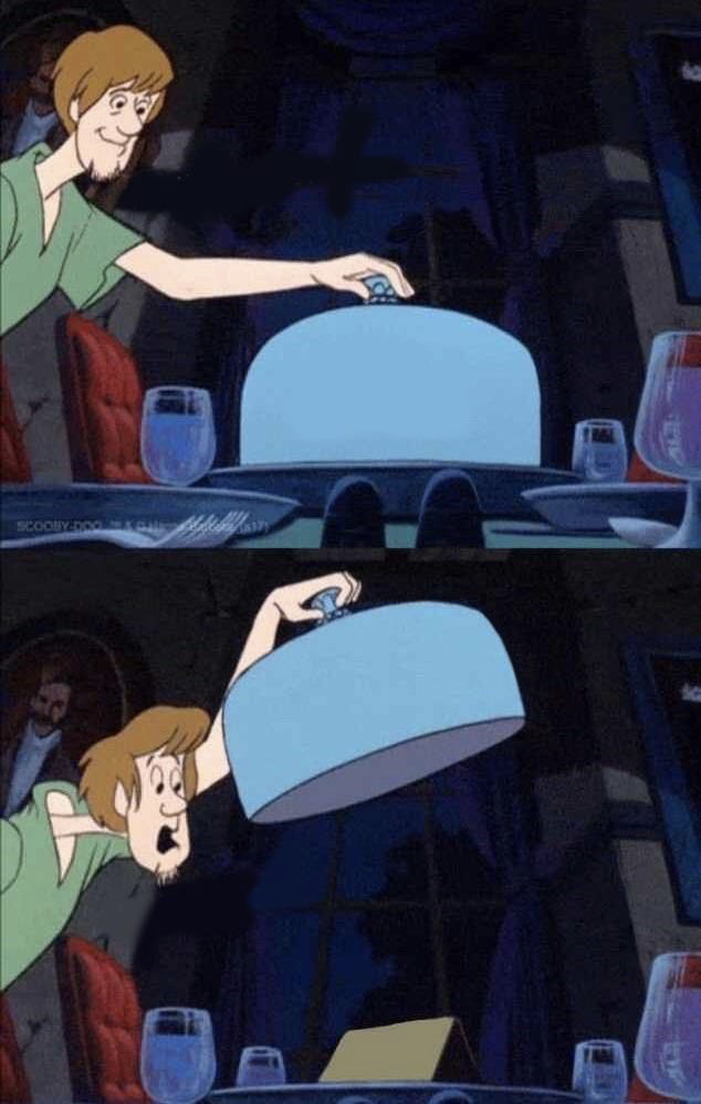 Shaggy Opens Up The Dish Blank Meme Template