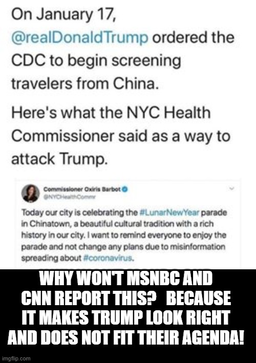 Why Won't MSNBC and CNN Report This? Because It Makes Trump Look Right and Does Not Fit Their Agenda! | WHY WON'T MSNBC AND CNN REPORT THIS?   BECAUSE IT MAKES TRUMP LOOK RIGHT AND DOES NOT FIT THEIR AGENDA! | image tagged in cnn fake news,msnbc,rachel maddow,don lemon,stupid liberals,democrats | made w/ Imgflip meme maker