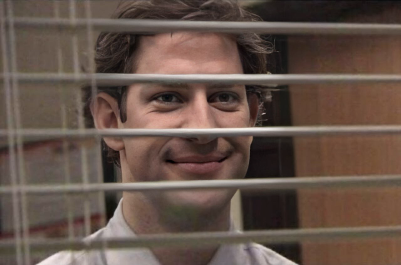 High Quality Jim The Office Blinds Blank Meme Template