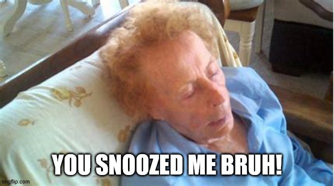 YOU SNOOZED ME BRUH! | made w/ Imgflip meme maker