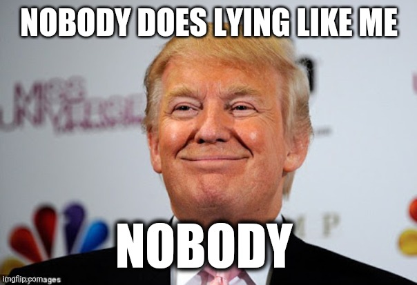 Donald trump approves | NOBODY DOES LYING LIKE ME NOBODY | image tagged in donald trump approves | made w/ Imgflip meme maker