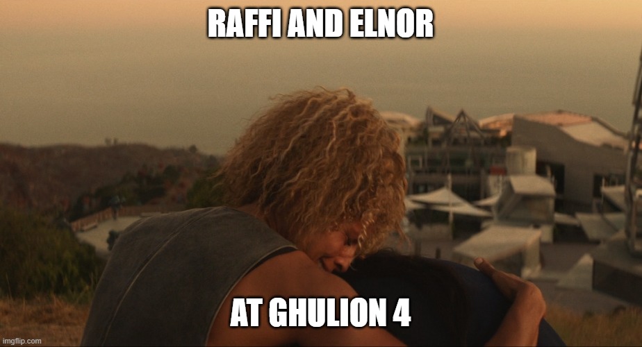 Raffi and Elnor at Ghulion 4 | RAFFI AND ELNOR; AT GHULION 4 | image tagged in star trek,picard,sad,death,raffi,elnor | made w/ Imgflip meme maker