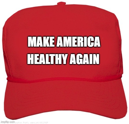 blank red MAGA hat | HEALTHY AGAIN; MAKE AMERICA | image tagged in blank red maga hat | made w/ Imgflip meme maker
