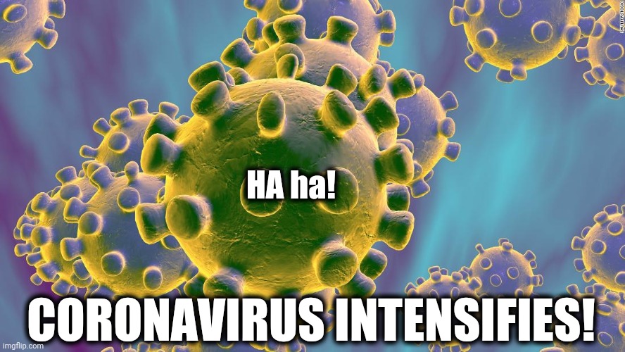Coronavirus | HA ha! CORONAVIRUS INTENSIFIES! | image tagged in coronavirus | made w/ Imgflip meme maker