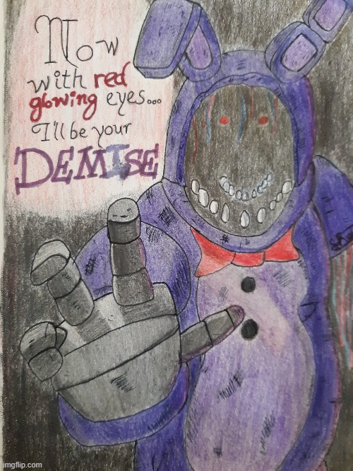 I Redrew an Old Withered Bonnie Drawing from Way Back : r